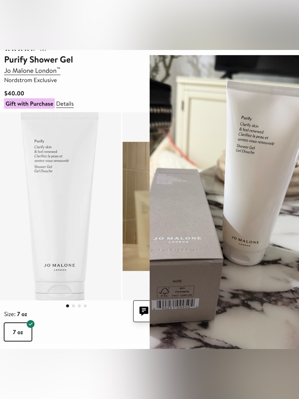 Brand New Jo Malone Purifying Shower Gel 7oz/200ml